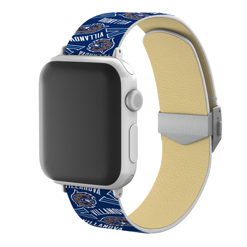 Villanova Wildcats Full Print Watch Band With Engraved Buckle - AffinityBands