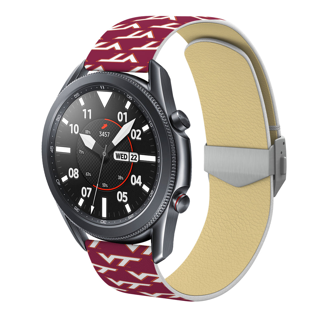 Virginia Tech Hokies Full Print Quick Change Watch Band With Engraved Buckle - AffinityBands