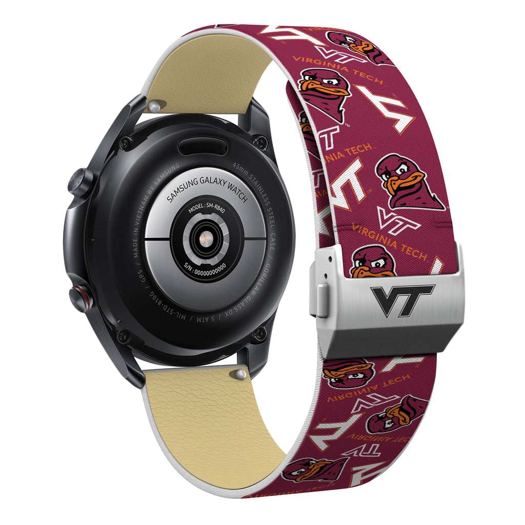 Virginia Tech Hokies Full Print Quick Change Watch Band With Engraved Buckle - AffinityBands
