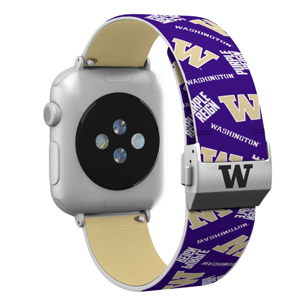 Washington Huskies Full Print Watch Band With Engraved Buckle - AffinityBands