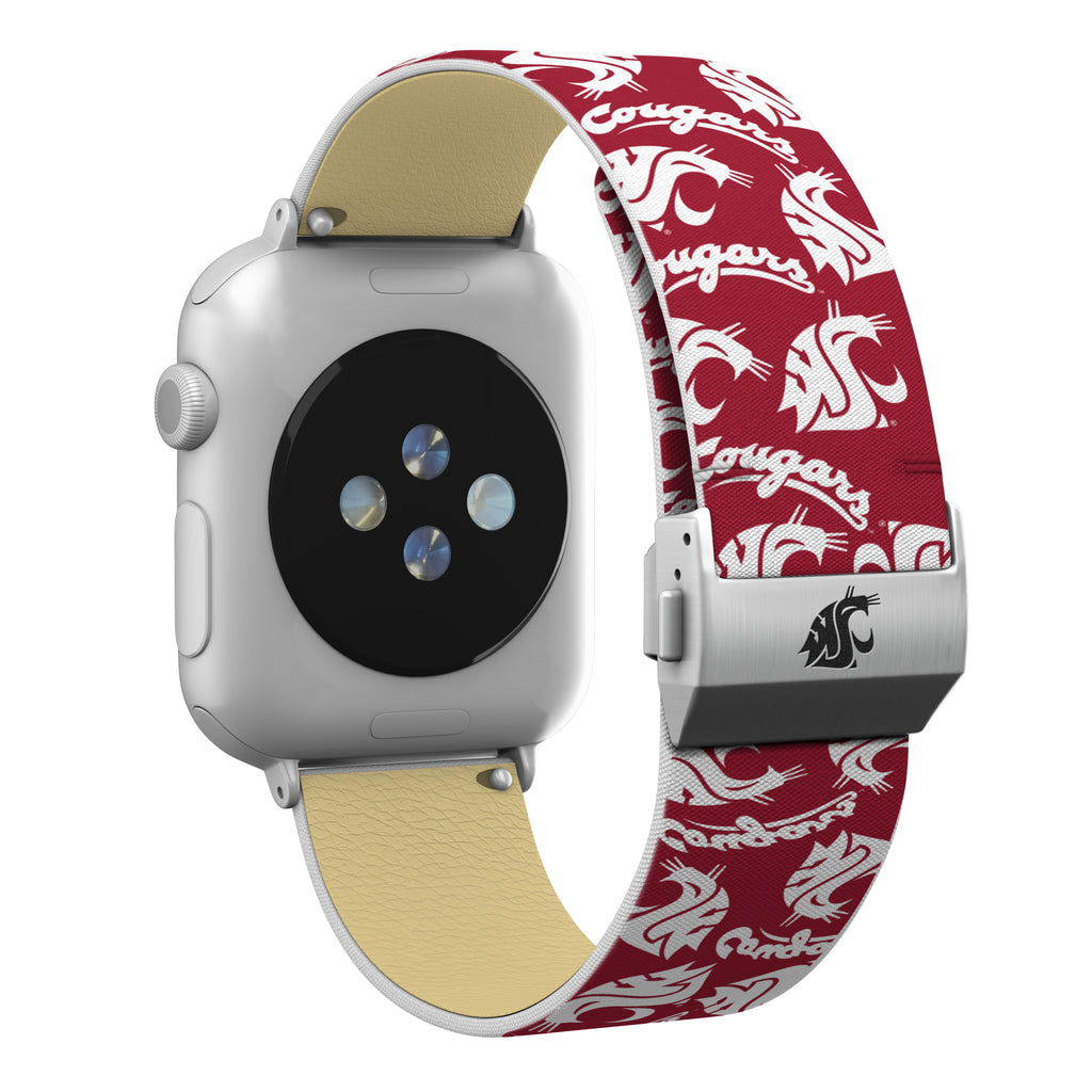 Washington State Cougars Full Print Watch Band With Engraved Buckle - AffinityBands