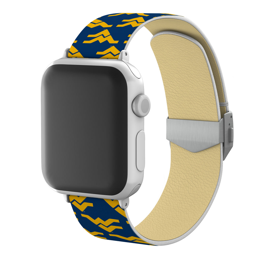 West Virginia Mountaineers Full Print Watch Band With Engraved Buckle - AffinityBands