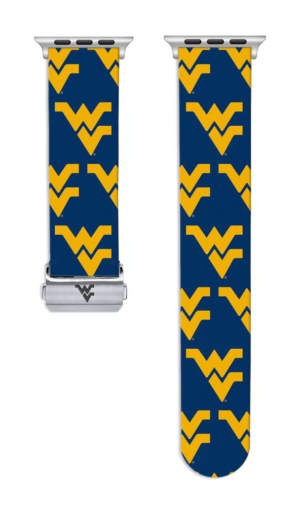West Virginia Mountaineers Full Print Watch Band With Engraved Buckle - AffinityBands