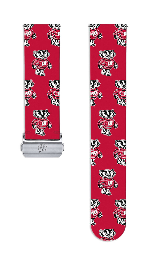 Wisconsin Badgers Full Print Quick Change Watch Band With Engraved Buckle - AffinityBands